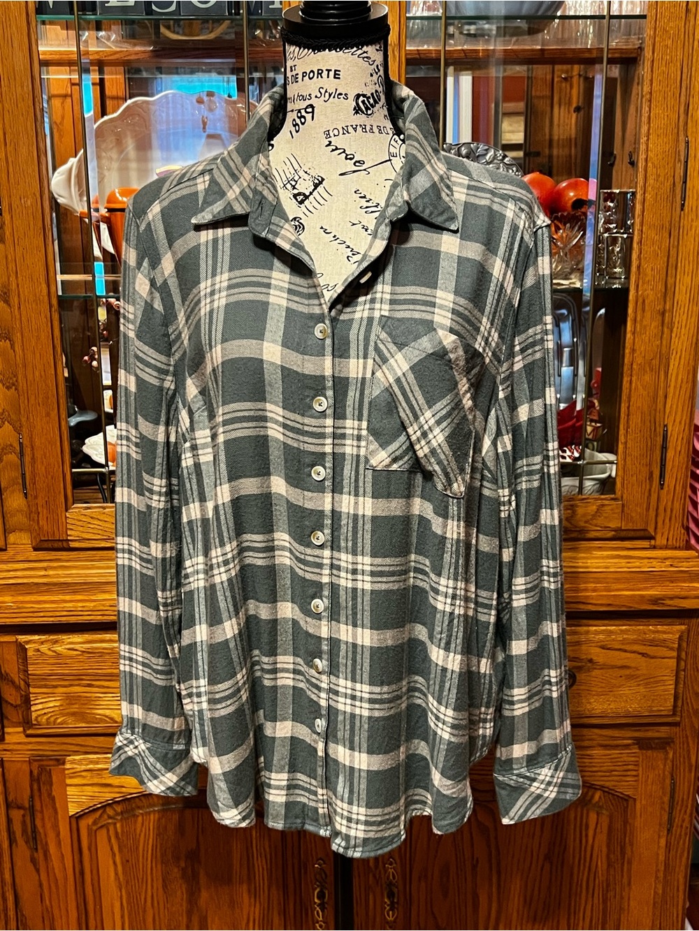 Torrid Green Plaid Flannel Shirt- Size 0 🍂
